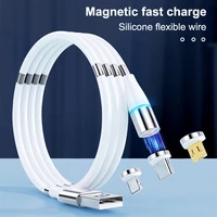 3a fast charge magic magnetic self winding cable for iphone samsung xiaomi fast charging data cord portable easy storage cable