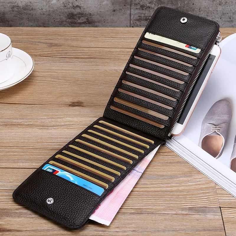 Кошелек из натуральной кожи для мужчин и женщин многофункциональный кошелек на