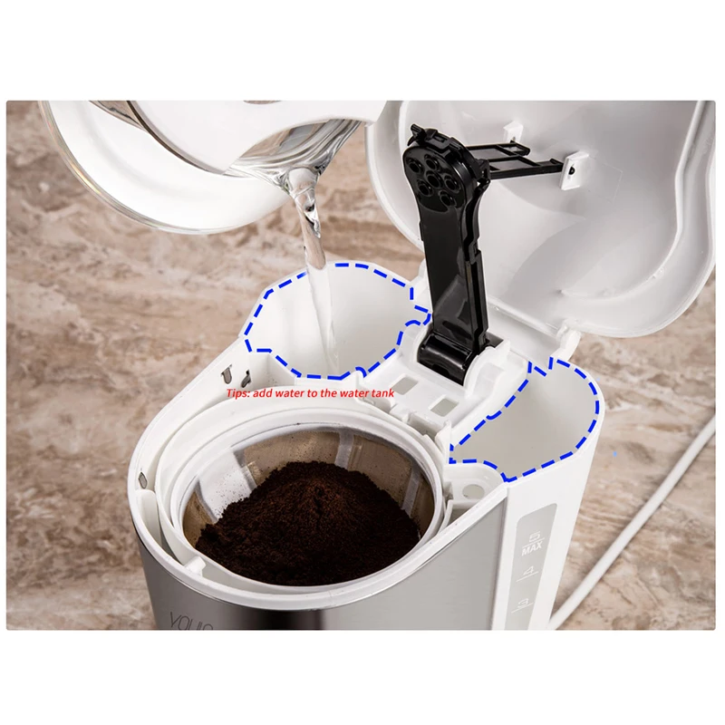 652 мл кофемашина 220 В 550 Вт капельного типа эспрессо со стеклянным чайником кофе