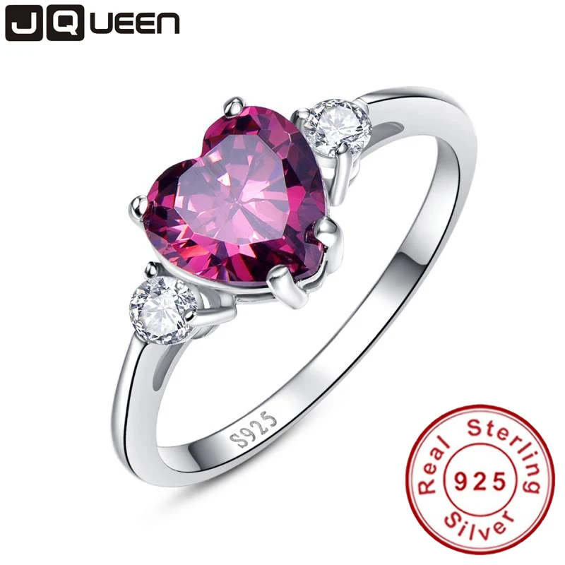 

925 Sterling Silver Heart Genuine Garnet Ring engagement ring Stunning Fabulous Design Hot Sale Promotion Best Gift For Friend
