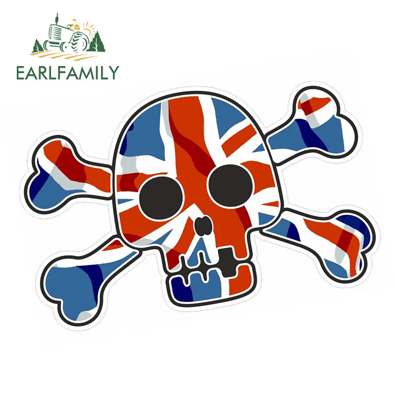 EARLFAMILY 13 см x 9 череп в пиратском стиле с перекрестными костями британским флагом