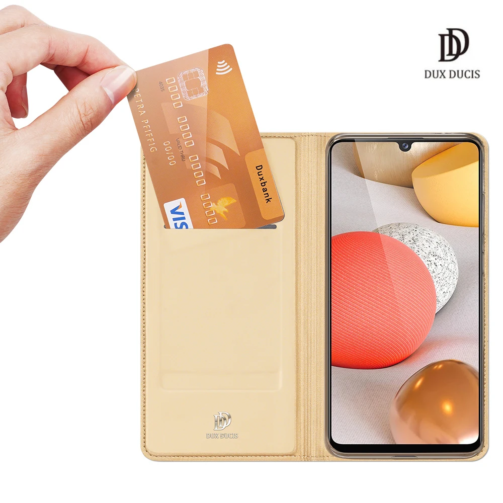 

For Samsung Galaxy A42 5G DUX DUCIS Skin Pro Series Flip Cover Luxury Leather Wallet Case Full Good Protection Steady Stand