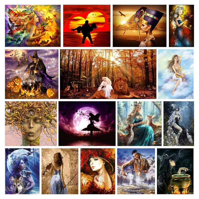 Diy персонаж Алмазное дерево роспись с эльфом украшение для дома полностью