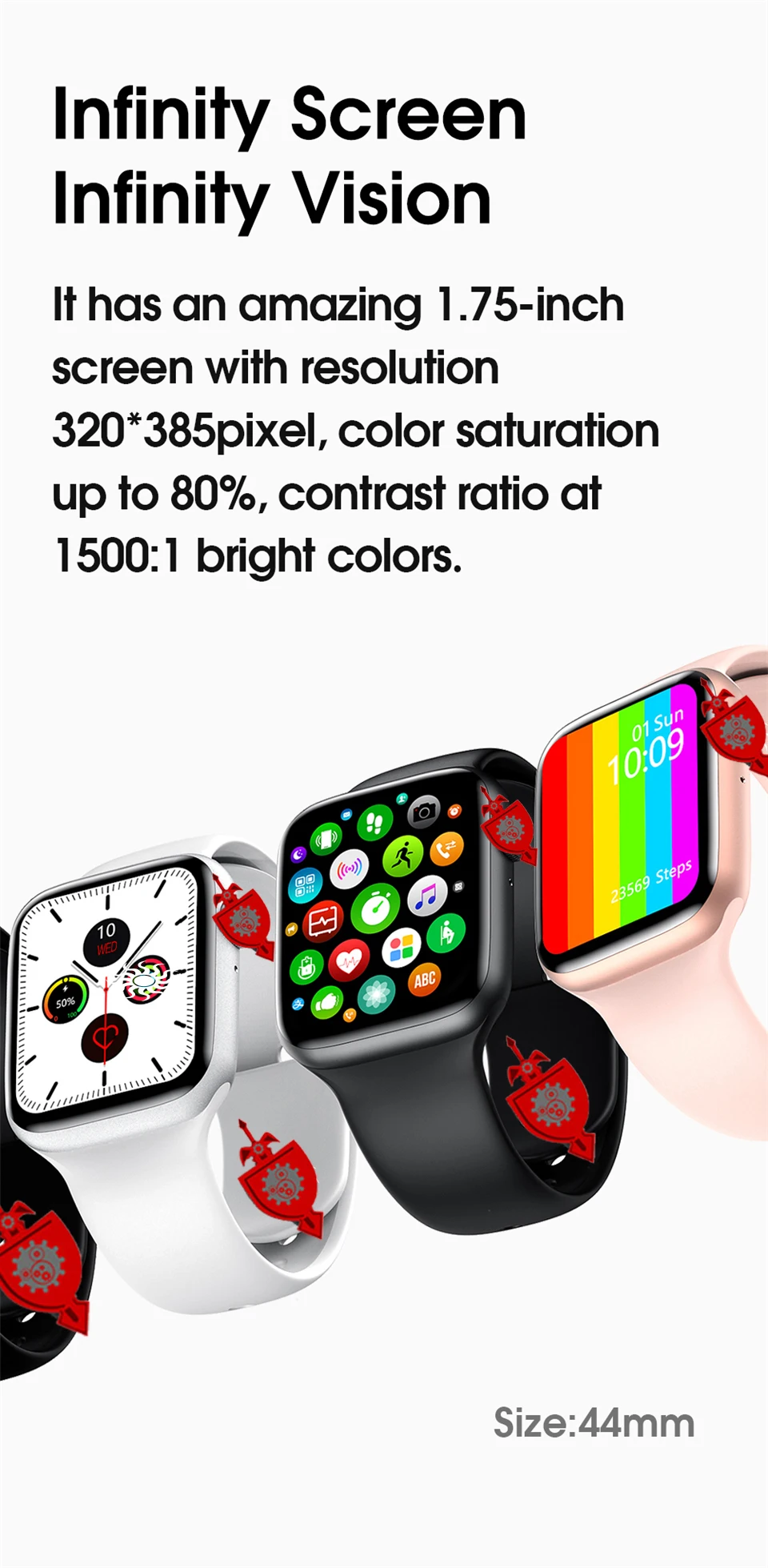 Умные часы серии 6 hermometer ECG монитор сердечного ритма температура IP68