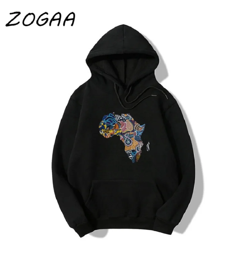

Свитшот ZOGAA мужской с капюшоном, утепленная Молодежная кофта с принтом в стиле Харадзюку, юность, черная Повседневная Уличная одежда