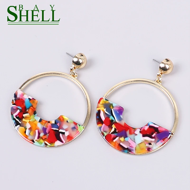 

BOSI circle earrings Fashion Jewelry For Women Big Drop Earrings Cute dangle earrings girls kpop Earings Minimalist Luxury Gold