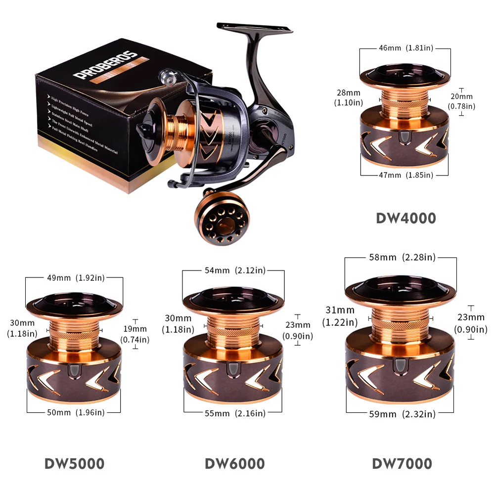 

Fishing Reel Metal Spool Spinning Wheel System5.2:1 3+1BB Saltwater Fishing Pesca Fishing Reels Casting ree DW2000-7000