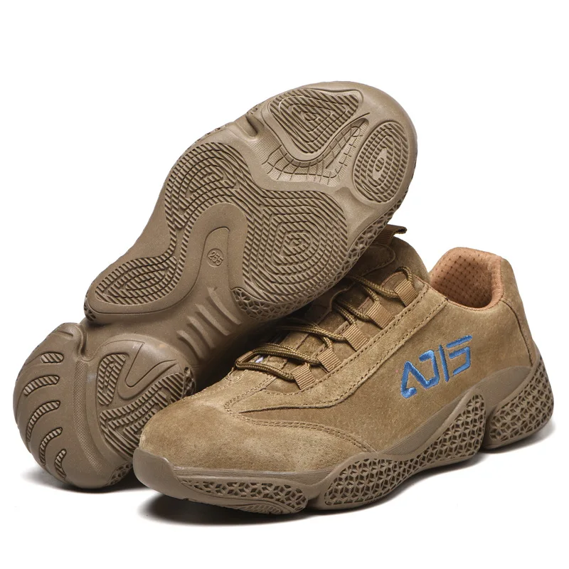 Новинка дышащая защитная обувь из свиной кожи нескользящая Нескользящая | Обувь