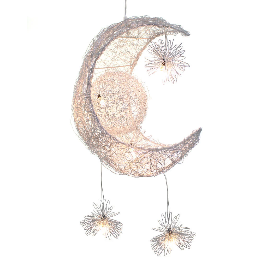 Современный подвесной светильник s LED люстра в форме Луны звезды потолочный для