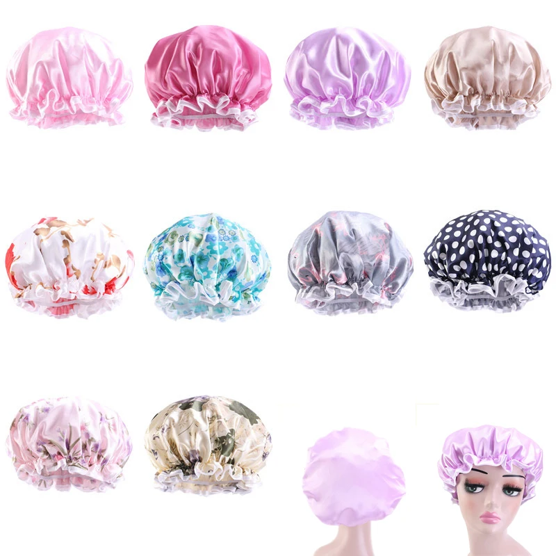 

Шапочка для сна, женская, атласная, с широкой резинкой, шелковая шляпа