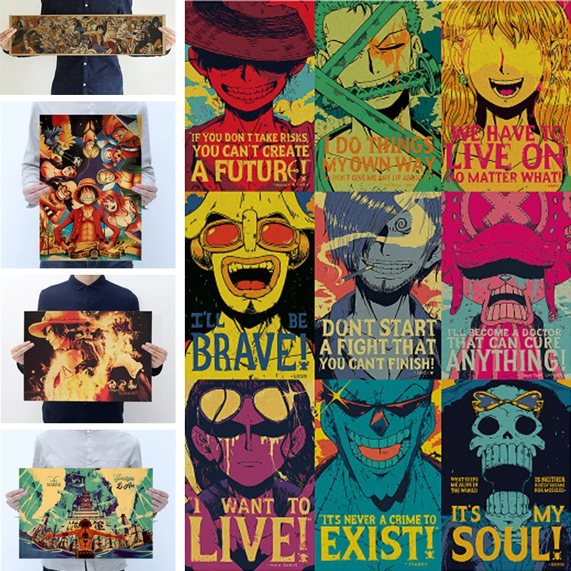 Винтажный постер Аниме One Piece мультипликационный персонаж коллекция Ace плакат в