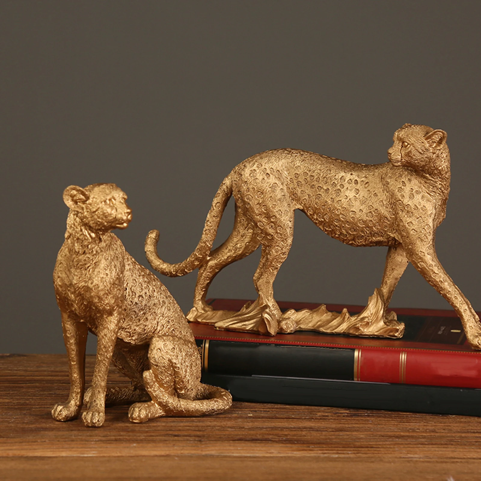 Статуя гепарда из смолы статуэтка животного леопардовая скульптура для гостиной