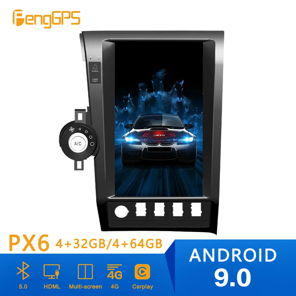 Автомобильный DVD-плеер в стиле Tesla Android 9 0 PX6 4 + 64 ГБ для Toyota Tundra 2007-2013 головное