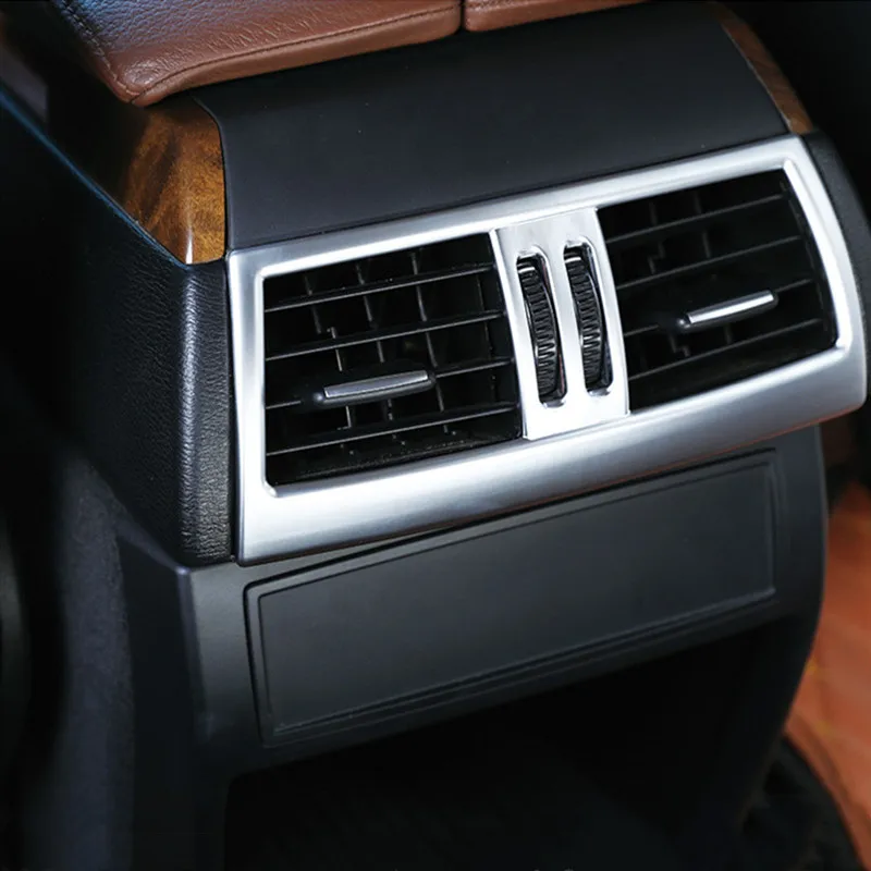 Stainless Steel Armrest Rear Air Conditioner Outlet Frame Decorative Cover Interior Vents Sticker Trim For BMW X5 E70 X6 E71 | Автомобили