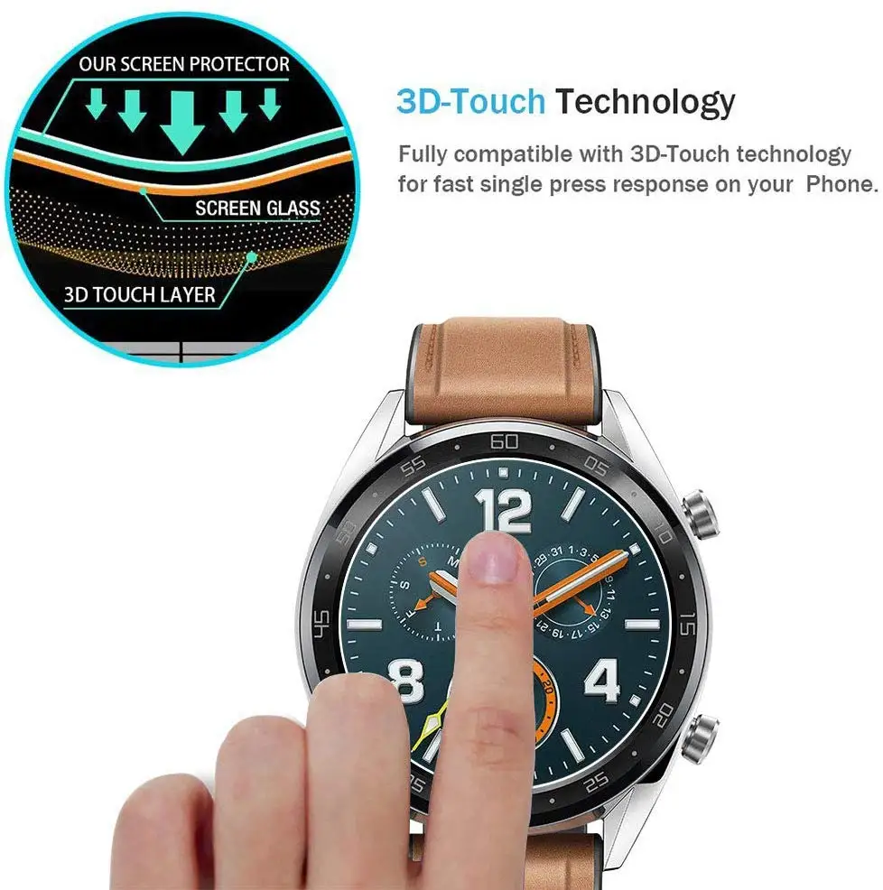 Закаленное стекло 9H для huawei watch GT/Watch 2 pro для Honor watch Magic/dream HD с защитой от царапин и отпечатков пальцев