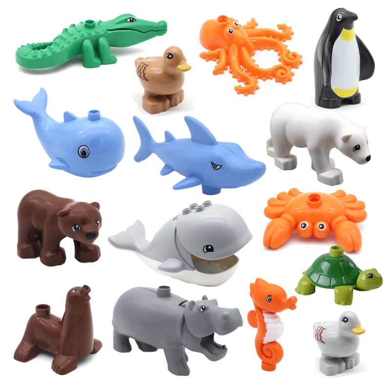 Конструктор большого размера животное океан зоопарк аксессуары слон Пингвин