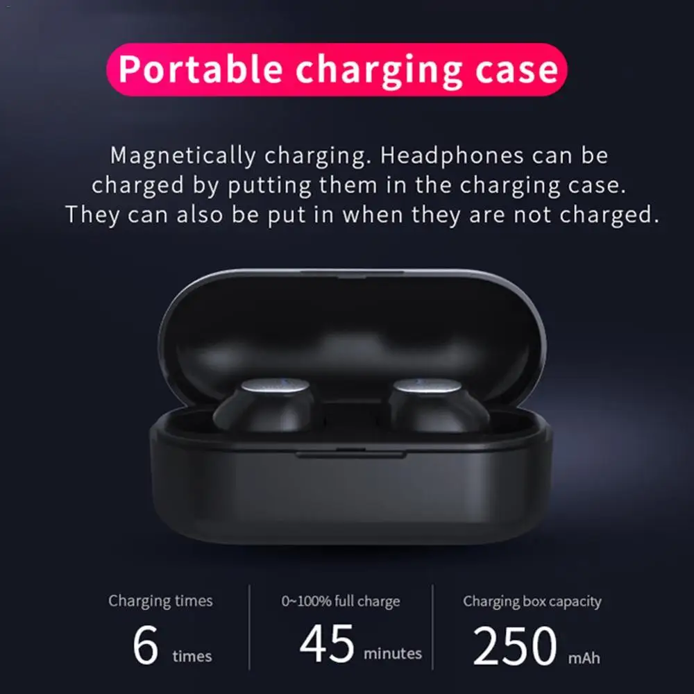 Q2 TWS Наушники Беспроводные Мини Bluetooth 5,0 Handsfree спортивные наушники игровая гарнитура HiFi с быстрой зарядкой чехол для смартфона