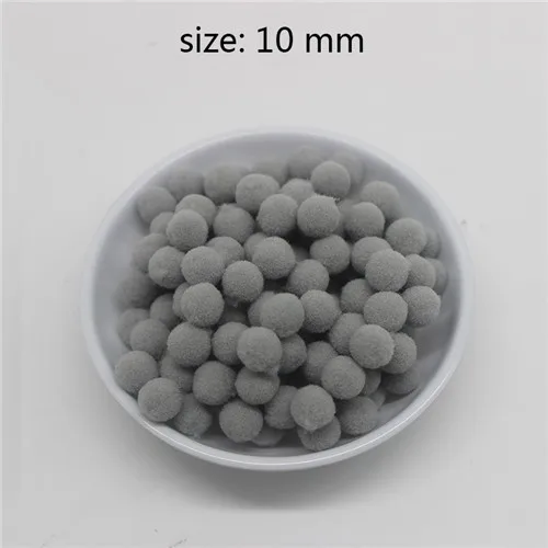 No 23 gray 1600 шт 10 мм помпоны меховой плюшевый шар для рукоделия DIY ювелирных изделий для дома, свадьбы, украшения одежды, праздничные принадлежности для мероприятий - Цвет: No 23 gray