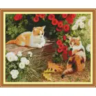Набор для вышивки крестиком с изображением двух котят в саду, DMC хлопковая нить 14CT 11CT, Набор для вышивки с изображением животных, рукоделие