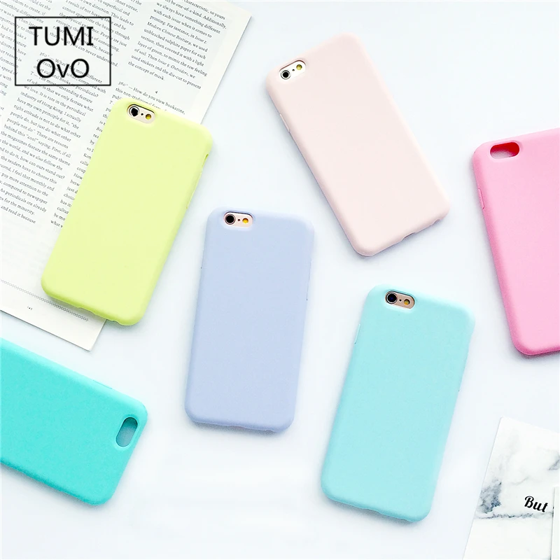 Карамельные макароны цвет ТПУ силиконовый матовый чехол для iPhone 6 6S 5 5S SE 8 Plus X 10 7