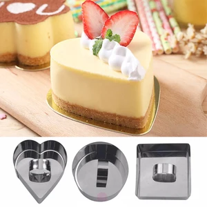 Торт горловое кольцо Нержавеющаясталь круглый в форме квадрата в форме сердца Форма для муссов и десертов салат сыр для капкейков Кухня инструменты для украшения торта