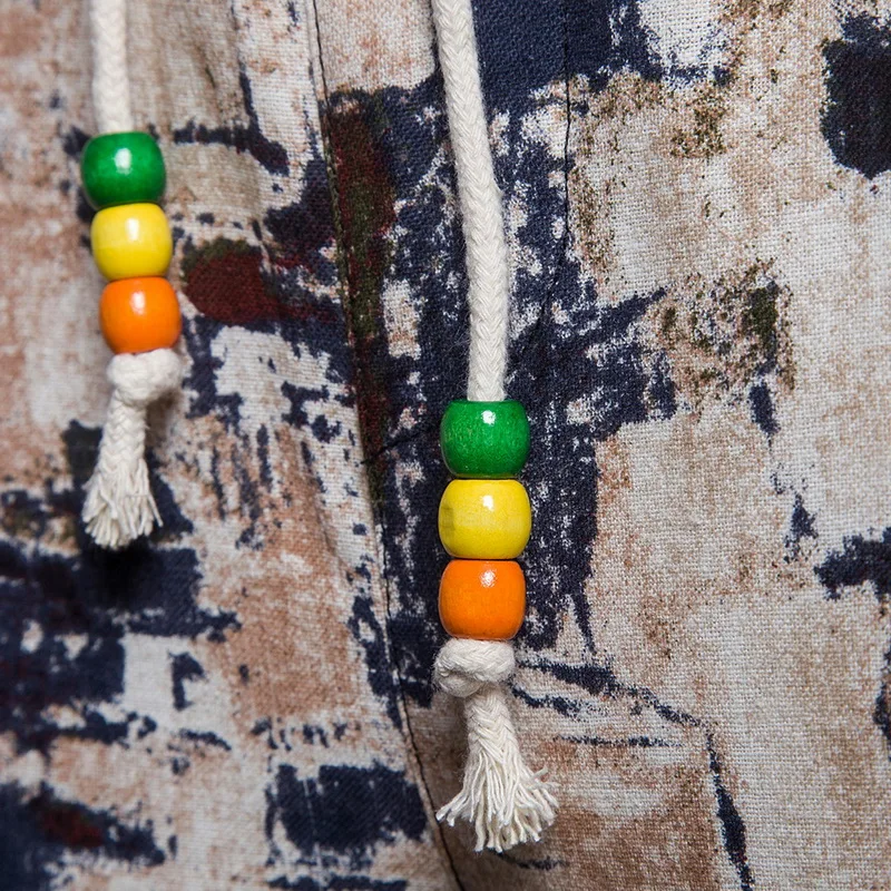 Брюки мужские с цветочным принтом брендовые джоггеры повседневные льняные