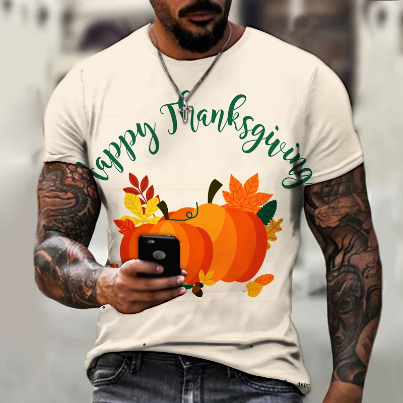 

Festive hot styles Men’s shirts KYCK brand clothing 3D printing Thanksgiving Turkey Festival Food Holiday Carnival Cheerful