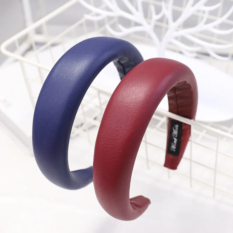 1 шт. PU кожаные повязки на голову для женщин губка резинки волос аксессуары в