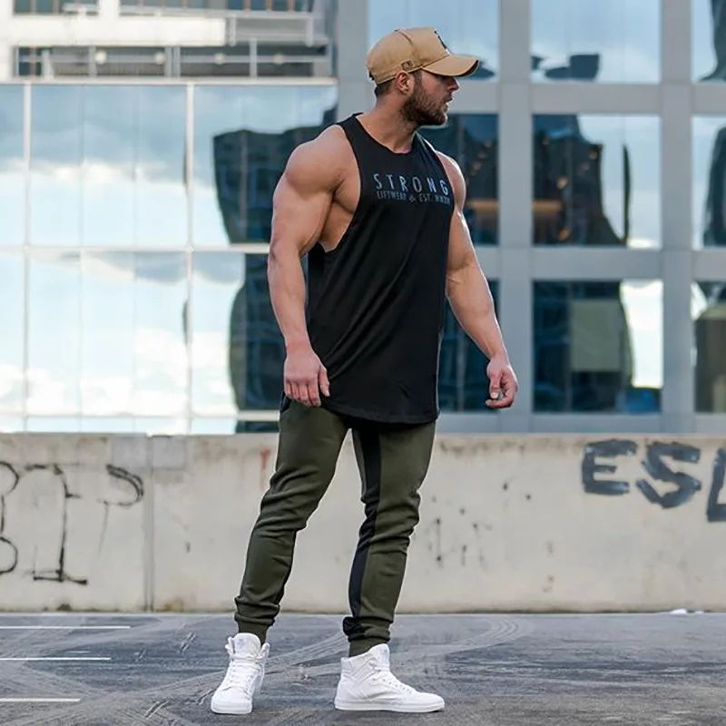 

QIWN 2021 Summer Hot Sale Sports Fitness Vest Men's Running Training Quick-Drying Sleeveless Shirt Fashion Slim Breathable