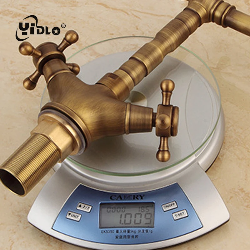 Антикварные смесители для раковины кухни латунь холодная и горячая вода кран