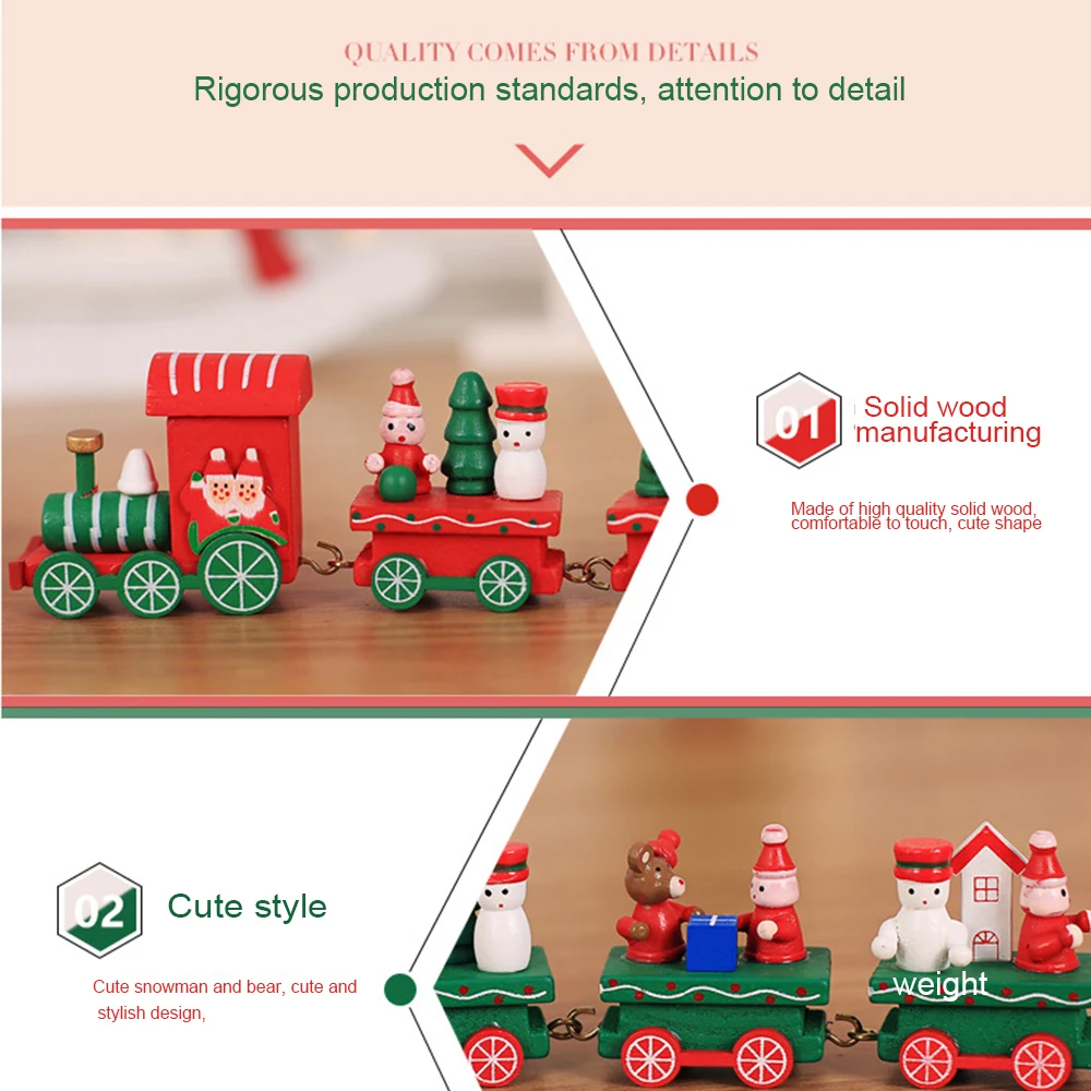 Рождественское украшение поезда подарок милый деревянный мини поезд маленький