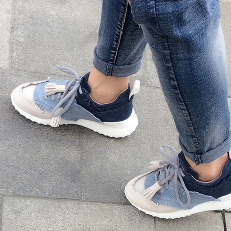 Брендовые Дизайнерские повседневные кроссовки на платформе со шнуровкой из