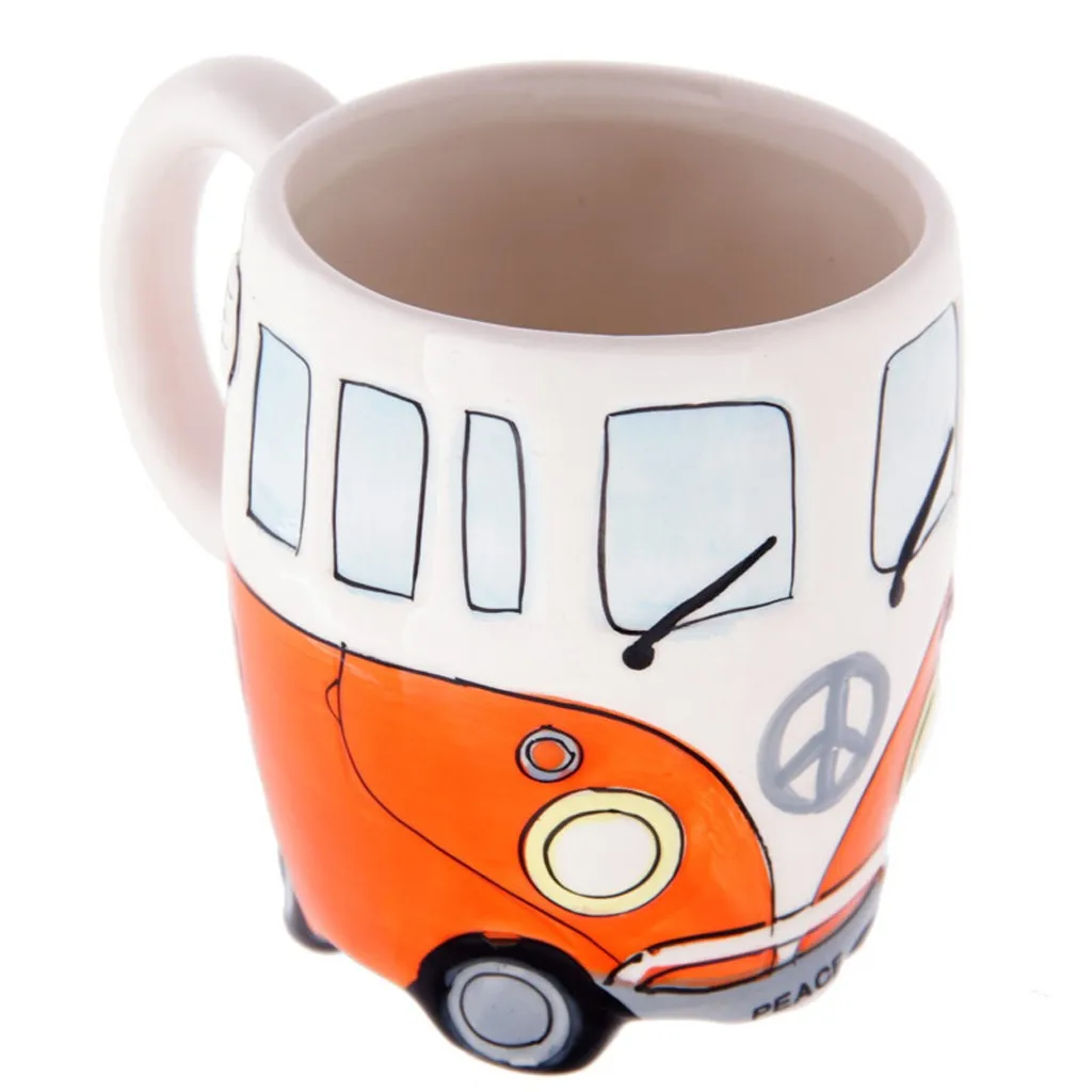 Van Mug Cartoon Bus Cup Creative Rretro Car Mugs Milk Coffee Cups Hand-painted Ceramic Shaped Watter 201-300ml |