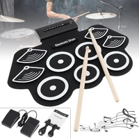 7 9 pads electronic roll up thicken silicone electric drum kit with drumsticks and sustain pedal for beginners performance