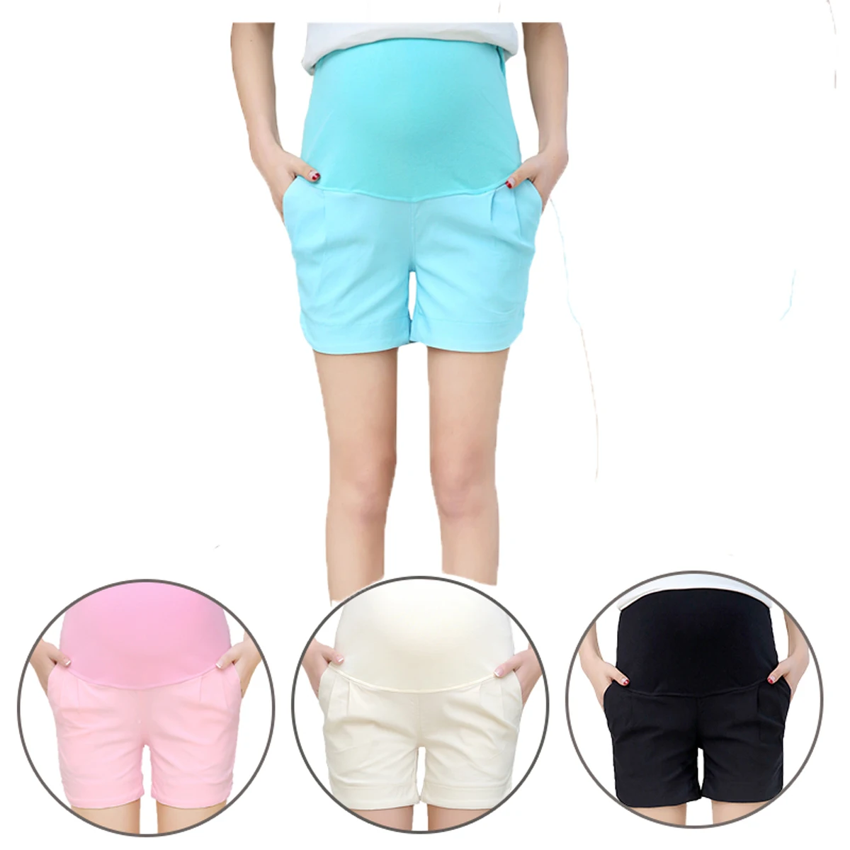 Хлопковые шорты для беременных летние штаны для беременных женщин одежда больших размеров Одежда для беременных шорты Узкие хлопковые шор...