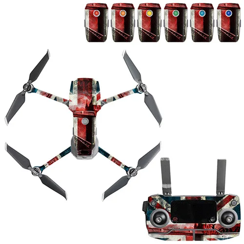 Лиловый Граффити наклейка Skins Комплект для DJI Mavic 2 Drone Body sticker пустынный камуфляж наклейки аксессуары для кожи Mavic 2 PRO/Zoom - Цвет: Лиловый