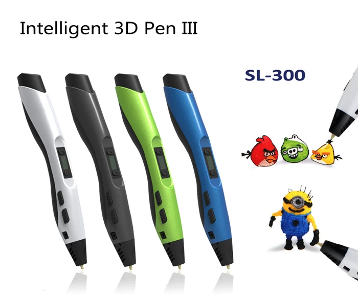 SUNLU 3d Ручка лучший sl-300 3D ручки ABS и PLA нити diy Рисунок пером с ЖК-дисплеем по индивидуальным заказам с 5V 2A адаптер