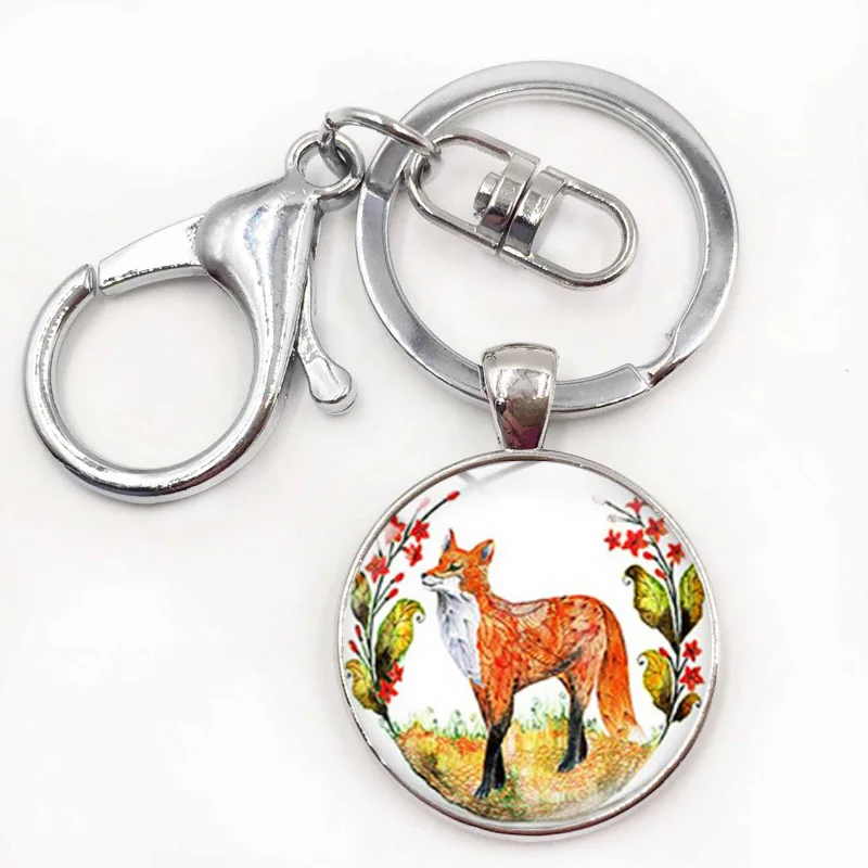 Милый мультяшный брелок Лисичка элегантная лиса в шарфе художественное фото