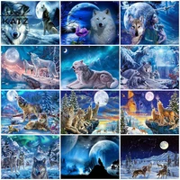 wolf diamond painting snow scene embroidery crossing 5d animal diy diamond mosaic art gift cross stitch home decoration
