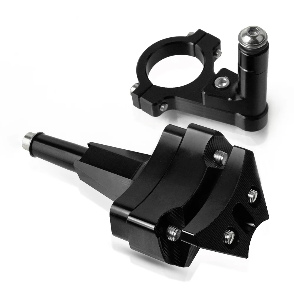 black Ninja 400 18-19 CNC Алюминиевые Регулируемые мотоциклы рулевая стабилизация демпфер Кронштейн монтажный комплект для Kawasaki ninja 400 - Цвет: black