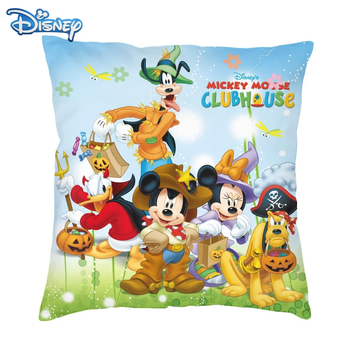 

Disney Pillowcase Mickey Minnie Mouse Donald Duck Cartoon Polyester Peachskin Cushion Cover Sofa Pillowcase Home Decoration