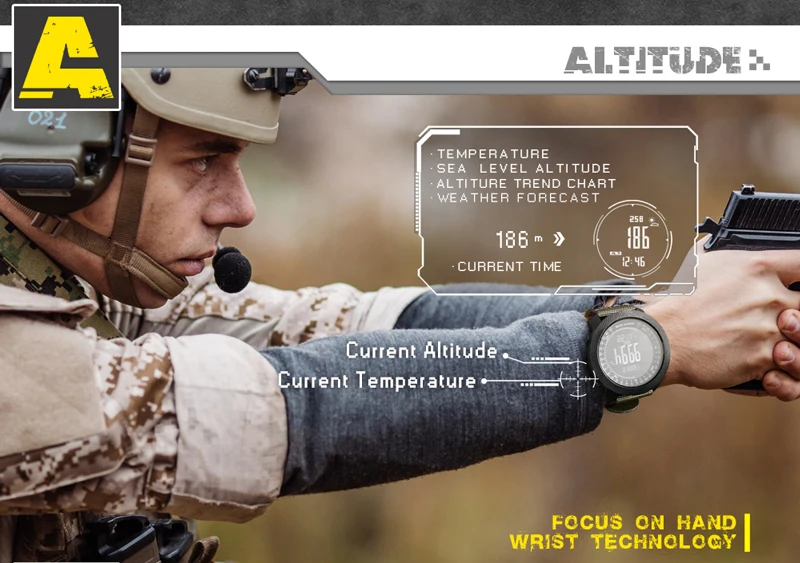 Уличные спортивные водонепроницаемые мужские Смарт часы 50 м цифровые