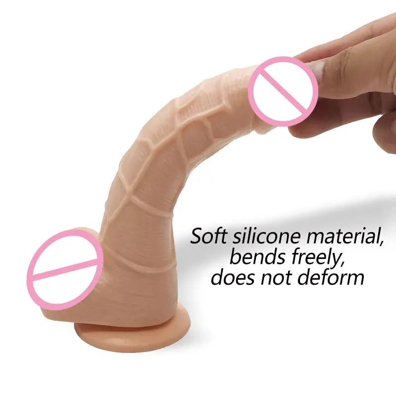 Огромный фаллоимитатор с реалистичной кожей для женщин присоской искусственный