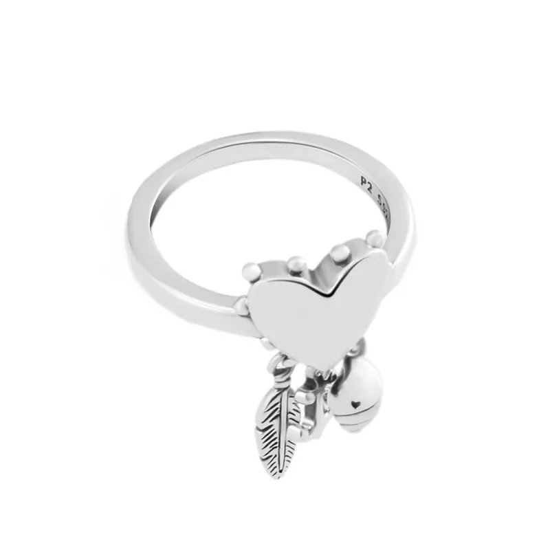 Женское кольцо в форме сердца с перьями|Кольца| |