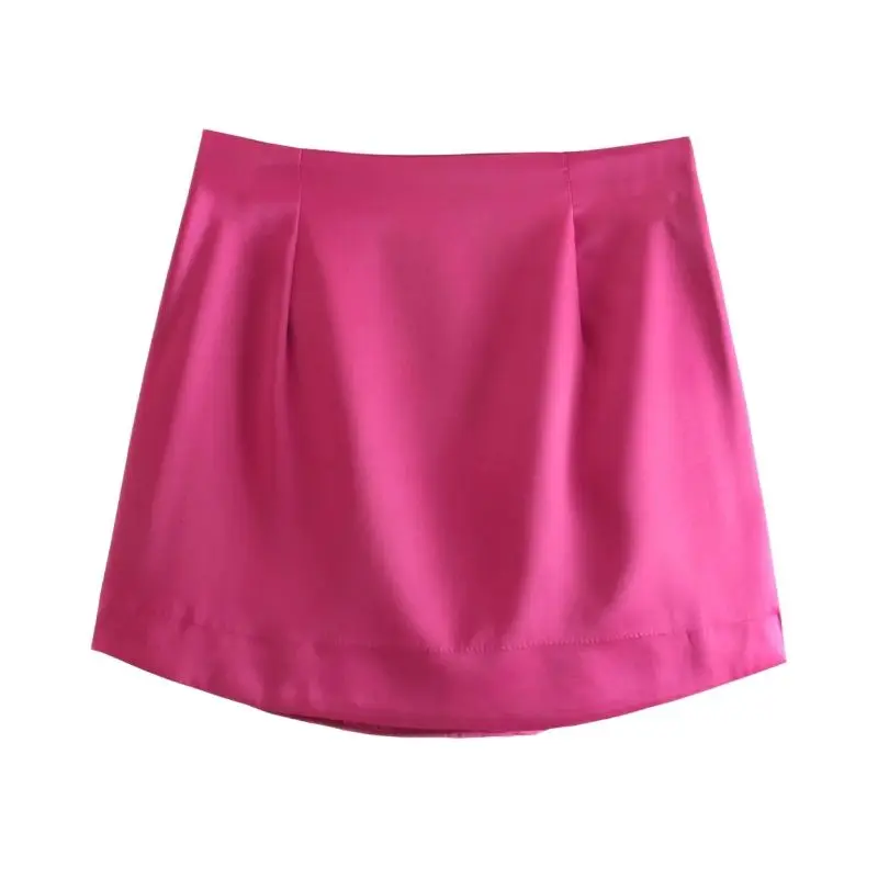 

2021 Women High Street Solid Color Side Zipper Sexy Mini Skirt Faldas Mujer Ladies Light Soft Casual Slim Chic Vestidos QUN765