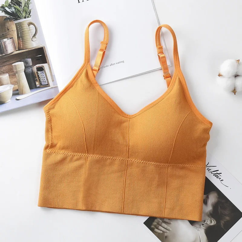 

2021 New Sport yoga Bra Women Vest Fitness Padded sexy Running Gym Bra wire free Breathable sleep Shockproof Sports Bra