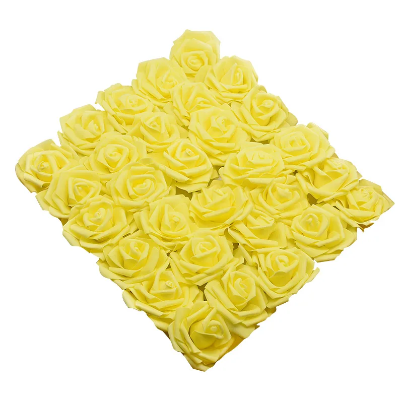 F15 Yellow 20 шт./лот 8 см искусственные цветы ПЭ пена Роза поддельные бутоны для дома Свадебные цветы невесты украшение букетов - Цвет: F15 Yellow