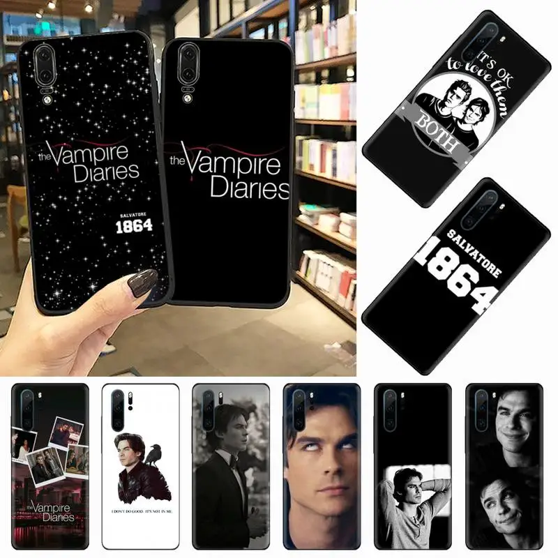 Дневники вампира Стефан Дэймон мягкий резиновый чехол для телефона Huawei P9 P10 P20 P30