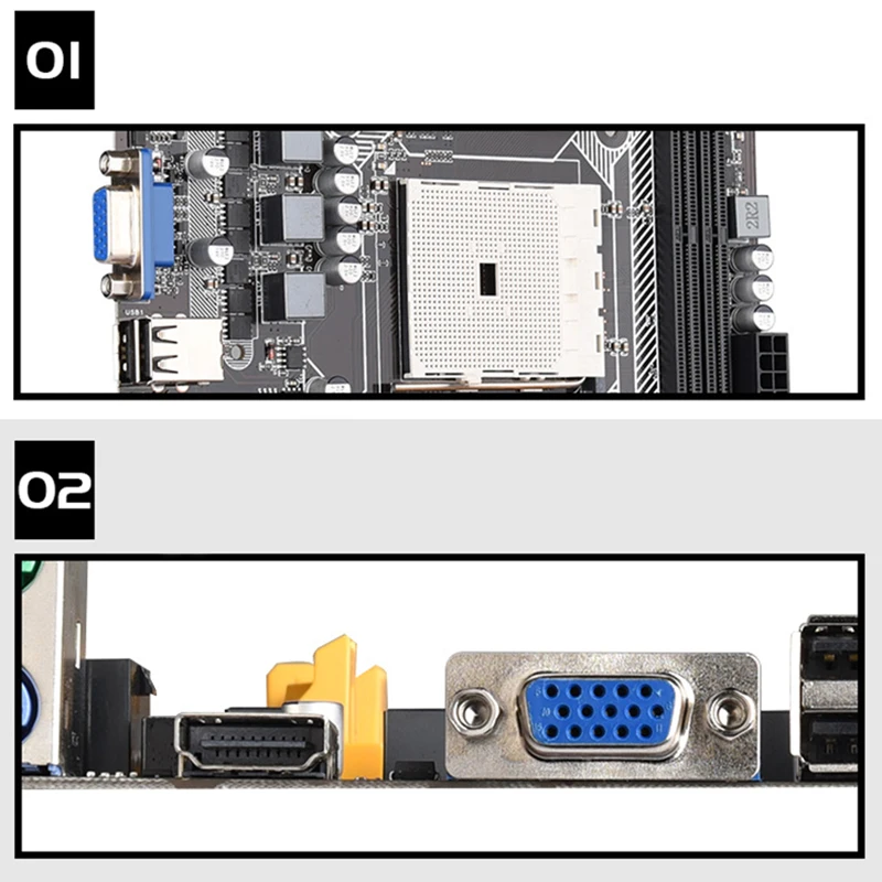 Для AMD A55 FCH гнездо FM1 материнская плата микро M ATX 16 Гб 2 DDR3 VGA HDMI DVI PCI Express X1 для A8 A6 A4 E2