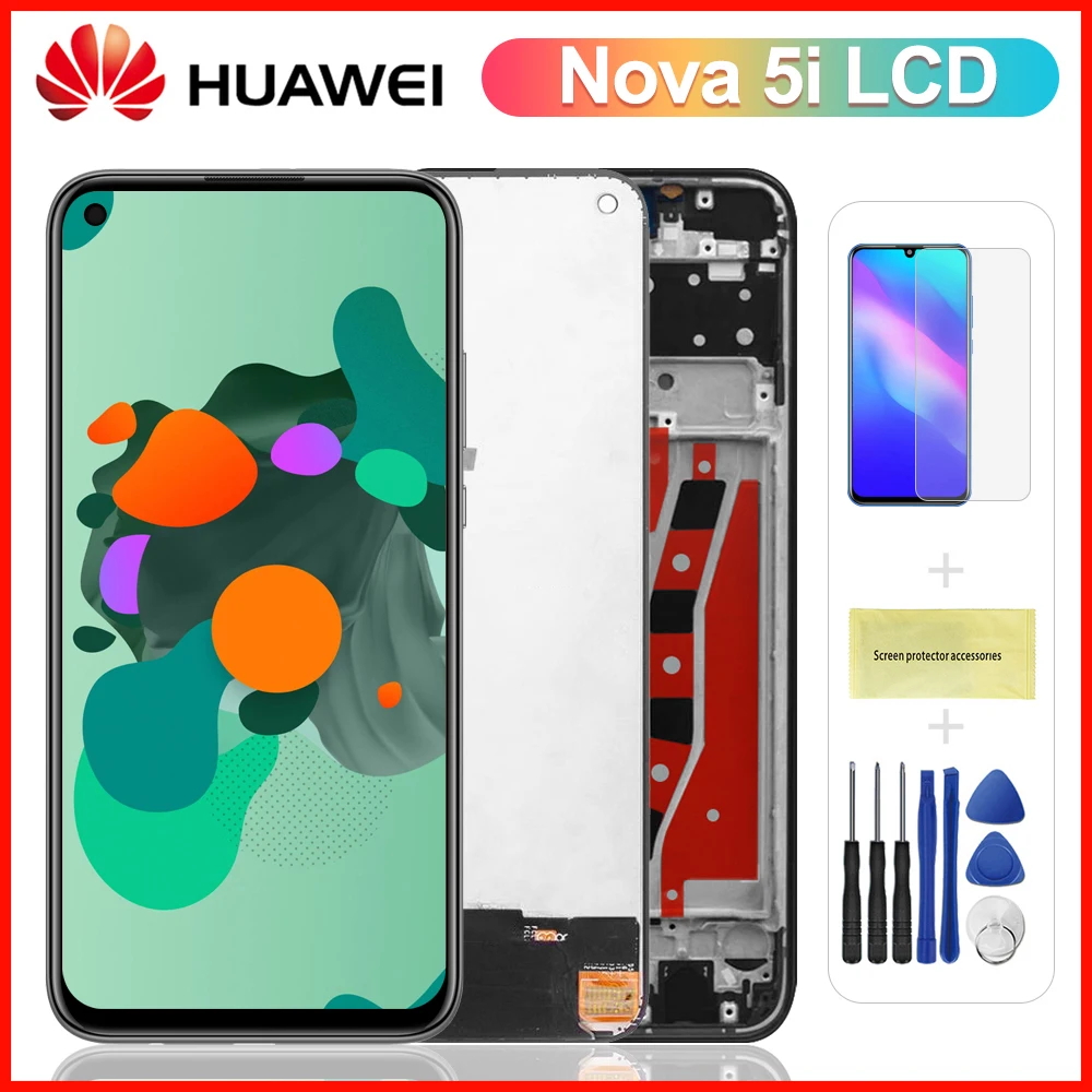 

6,4 ''Оригинальный ЖК-дисплей для Huawei Nova 5i, сенсорный экран, дигитайзер в сборе для Huawei P20 Lite 2019, дисплей GLK LX1 LX2 AL00